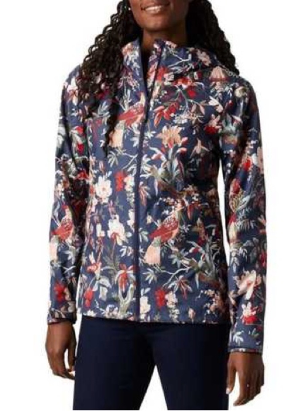 Columbia Navy Blue Floral Windbreaker N259-36